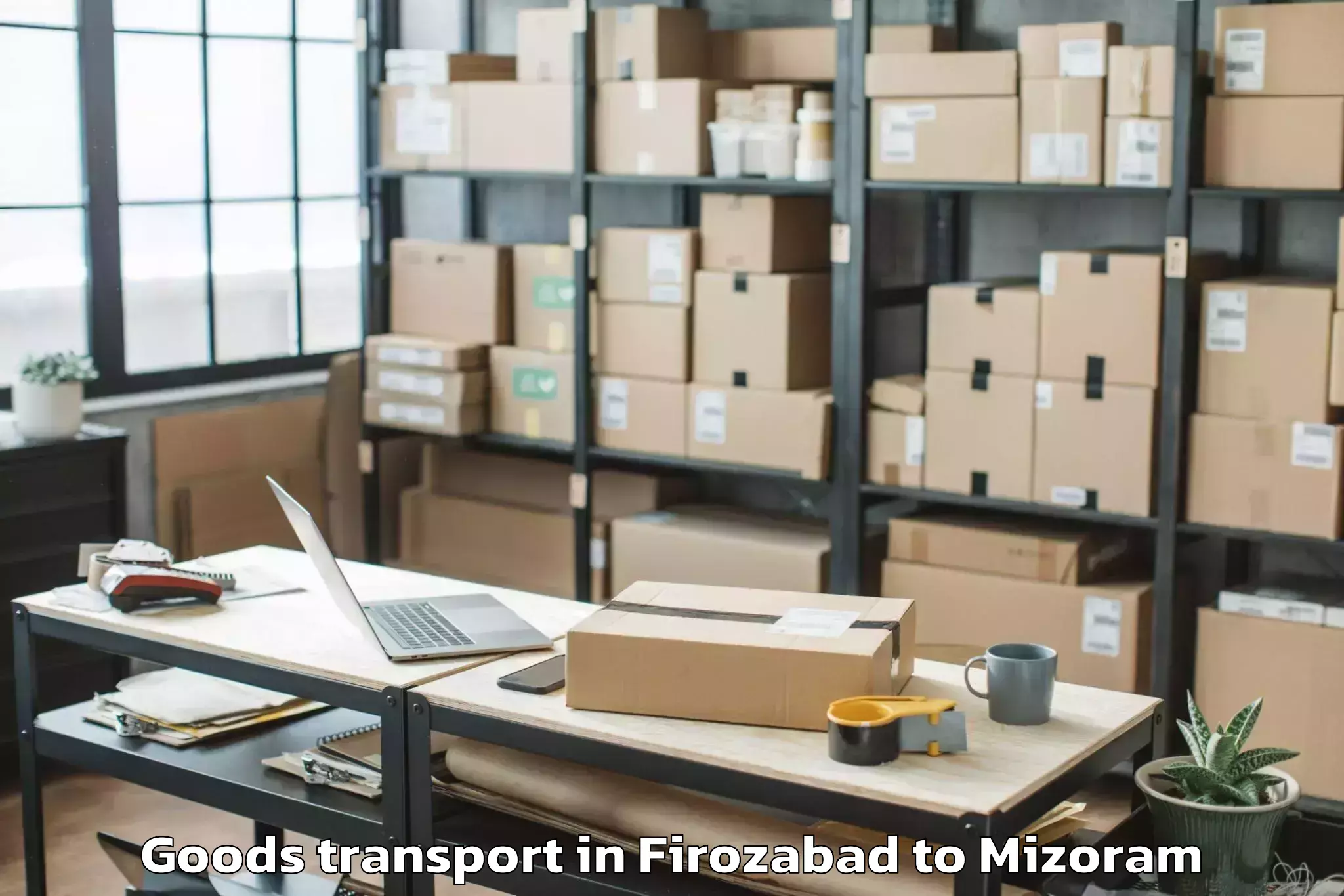 Book Your Firozabad to Tlangnuam Part Goods Transport Today